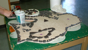 Skate-boarder coming together